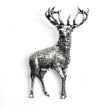 Stag Deer Pin Badge Brooch Country Nature Pewter Badge Emperor Stag Pin Lapel Uk - £6.73 GBP