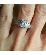 Cubic Zirconia and Sterling Silver engagement ring, size 8 - $102.57 CAD