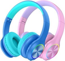 2023 Bluetcooth Kids Headphones Fit for Aged 3 21 Colorful LED Lights Co... - $116.08