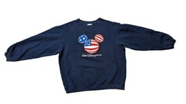 Vintage Walt Disney World Mickey Mouse American Flag Crewneck Sweatshirt XL - $33.25