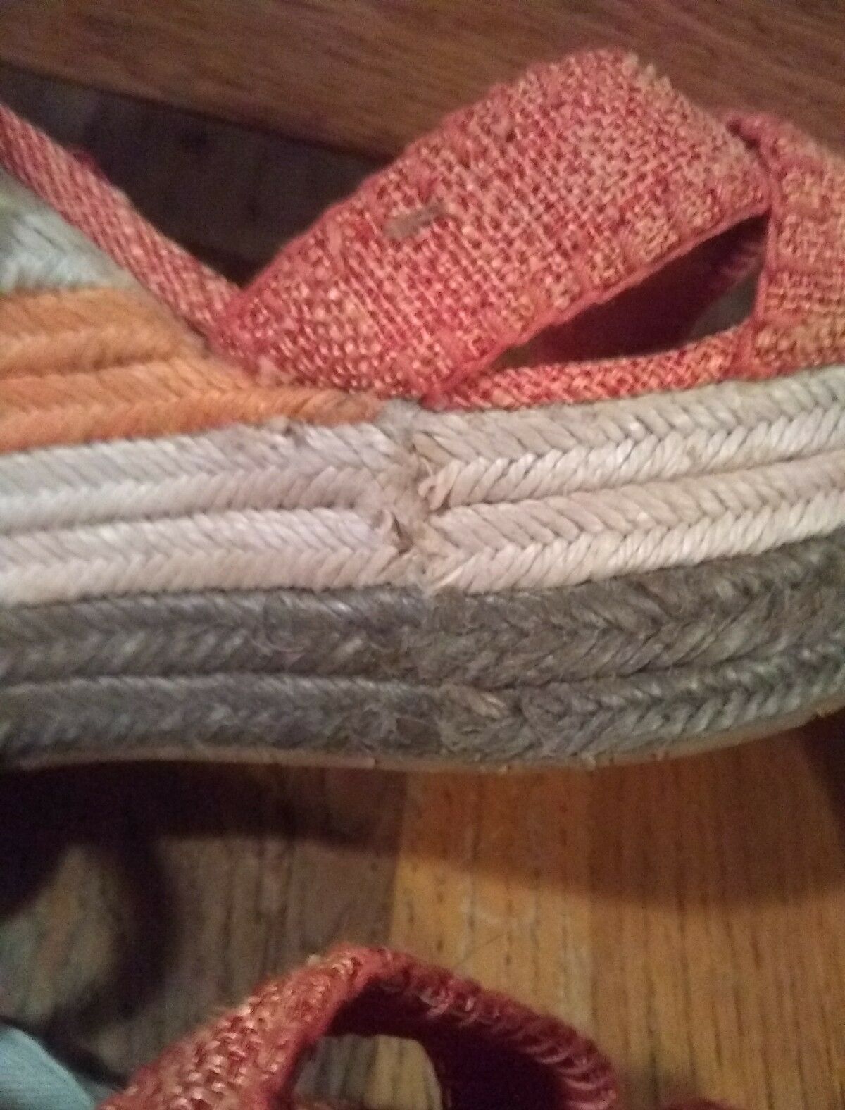 Halogen Woven Rope Lace-up Strappy Wedge Sandals Orange Tan - Fashion