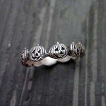 Gothic Retro Halloween Pumpkin Head Ring Fashion Punk Silver Color Ring Jewelry  - £7.01 GBP