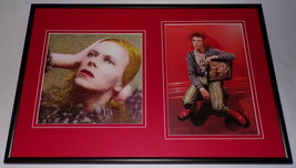 David Bowie Framed 12x18 Photo &amp; Hunky Dory Cover Display - £55.72 GBP