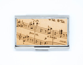 Business &amp; Credit Card Case MUSIC sheet score Steel Pocket box holder - £12.74 GBP
