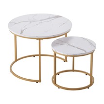 VEVOR Nesting Coffee Table Set of 2, 23.6 in Round Coffee Table, Nesting Tables  - $2,375.73 MXN