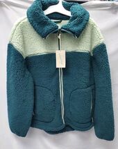 Universal Thread Womens  Small Sherpa Anorak Jacket Blue Green Fleece image 2