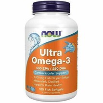 NOW Supplements, Ultra Omega-3, 500 EPA and 250 DHA, Cardiovascular Support*,... - £30.35 GBP