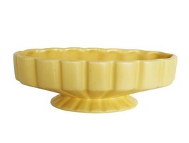Vintage MCM Haeger Art Pottery Oval Yellow Planter With Pedestal Base - £31.96 GBP