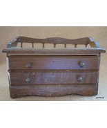 Vintage Chest with Drawer Doll House Miniature Wood Taiwan 3&quot; x 1.75&quot; - £14.22 GBP