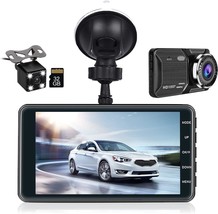 Dual Dash Cam Front and Rear View 4&#39;&#39; LCD Touch Screen FHD 1080P Dashboa... - £57.94 GBP