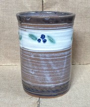 Vintage Jeanne Palmer Art Pottery Vase Crock Utensil Holder Cottagecore Rustic - £22.07 GBP