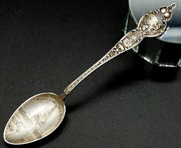 Ornate Sterling Silver Souvenir Spoon California Tower of Jewels - $25.99