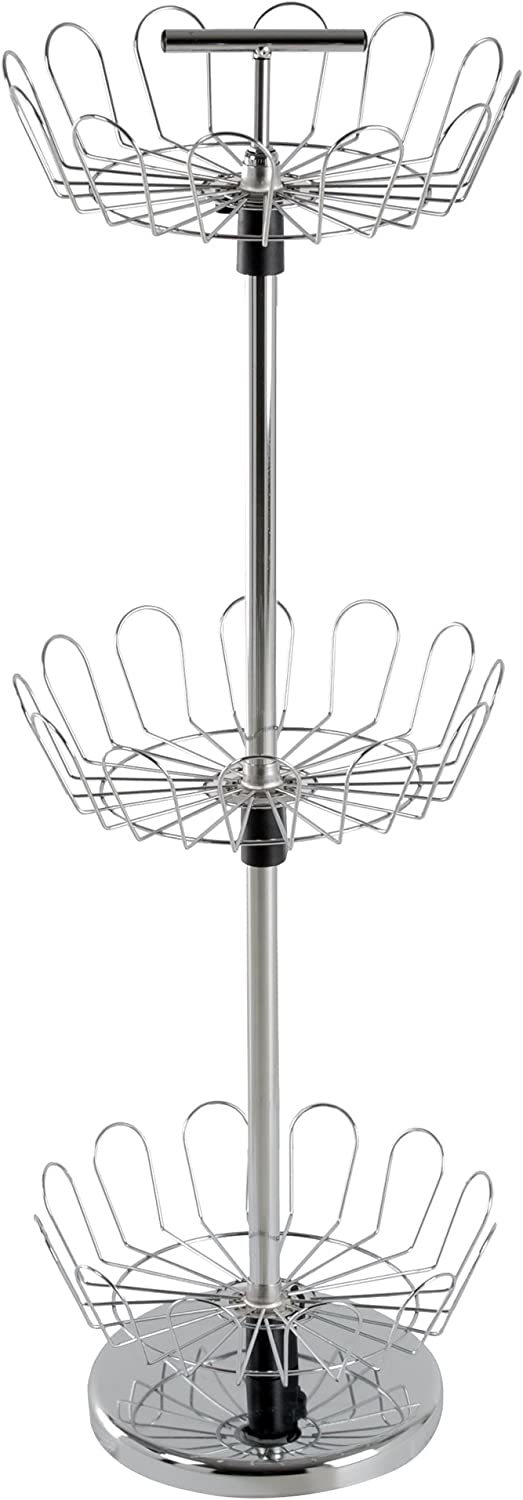 Three Tier Revolving Shoe Tree Orgainzer Rack With Chrome Finish By Lavi... - $41.99