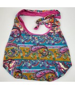 Vintage Hippie Multi Color Crossbody Paisley 16x12x5 Inch Pink Teal - $26.18