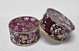Vintage Paper German Floral Jewelry Display Box 1 1/2 x 3/4 Inch 2 Pair Matching - £14.68 GBP