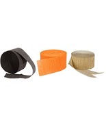 Metallic Gold, Orange and Black Crepe Paper Streamers, Made in USA - £8.95 GBP