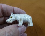 (Y-HIP-55) gray HIPPO Hippopotamus gem Gemstone carving SOAPSTONE River ... - $8.59