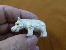 (Y-HIP-55) gray HIPPO Hippopotamus gem Gemstone carving SOAPSTONE River ... - £6.78 GBP
