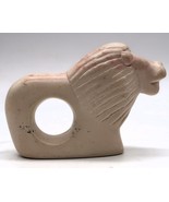 Vtg Hand Carved Soap Stone Lion Napkin Ring - $15.00