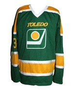 Any Name Number Toledo Goaldiggers Retro Hockey Jersey Green Any Size - $74.88 CAD