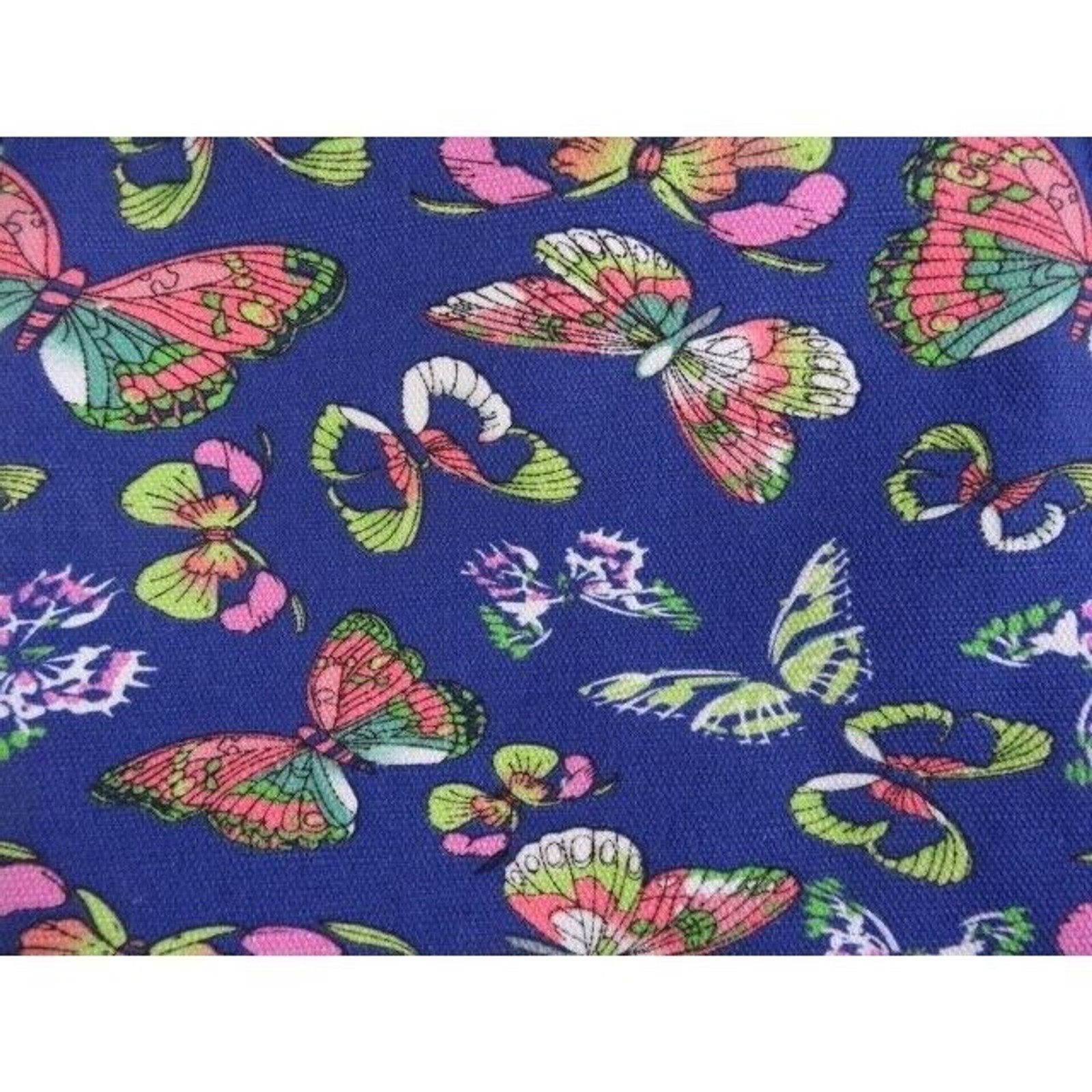 Butterfly Canvas Tote Bag Rope Handle Zipper Fully Lined 22 x 16-in Travel Gift Item image 3