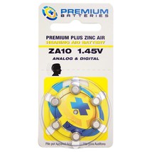 Premium Batteries Size 10 1.45V Hearing Aid Battery Yellow Tab (6 Batteries) - £4.26 GBP+