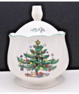 Vintage Nikko Japan Happy Holidays Christmas Tree Sugar Holder - €41,24 EUR