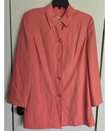Womens Petites 12P Bloomingdale&#39;s Salmon Pink Silk Jacket Blazer - $533.89 MXN