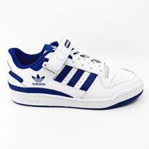 Adidas Originals Forum Low White Royal Blue Mens Casual Sneakers - £59.73 GBP