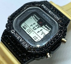 Q. Seven Mens Yellow Black Digital Alarm Chrono Quartz Watch Hours~New Battery - $11.96