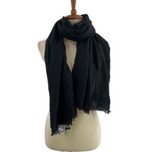 Steve Madden Black Lightweight Rectangular Scarf Subtle Texture New - £15.82 GBP