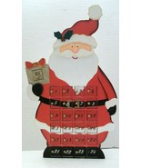 Santa Claus Shaped 18 Inch Tall Wood Countdown Advent Calendar 25 Doors - $24.74