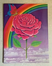 Rare Vintage 1980s Lisa Frank Butterfly Rainbow Rose Folder Stuart Hall KC - £23.66 GBP