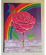 Rare Vintage 1980s Lisa Frank Butterfly Rainbow Rose Folder Stuart Hall KC - £23.49 GBP