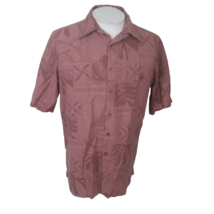 Kona Kai vtg Men Hawaiian camp shirt p2p L 23 aloha luau tropical jacquard rose - £18.58 GBP