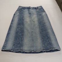 Wash Lab WL2374S Women's Wix Blue Cotton Blend Denim Skirt Size 30 image 13