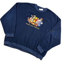 Disney Store Winnie The Pooh Fleece Sweatshirt Sweater Adult XL Blue Friends - $24.74