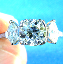 Earth mined European cut Diamond Engagement Ring Vintage Deco Platinum S... - £9,892.21 GBP
