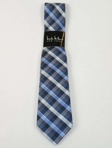 Men's Nicole Miller Tie Classic Woven Silky Feel #Nicole-1 Blue Checker image 2