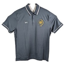 Notre Dame Short Sleeve Polo Shirt Under Armour Mens Large Gray Under Ar... - $40.04