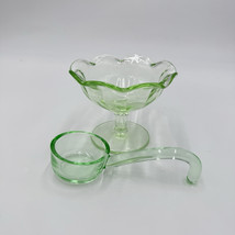 Vintage Uranium Glass Green Glowing Sherbet Cup Glass 3&quot; MCM Retro Heise... - €58,25 EUR