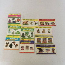  Vintage eureka sticker seals presto stick booklet lot animals holidays flags - £36.36 GBP