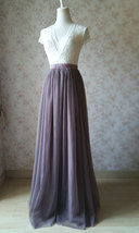 Brown Floor Length Tulle Skirt Women Plus Size Tulle Skirt for Wedding image 3