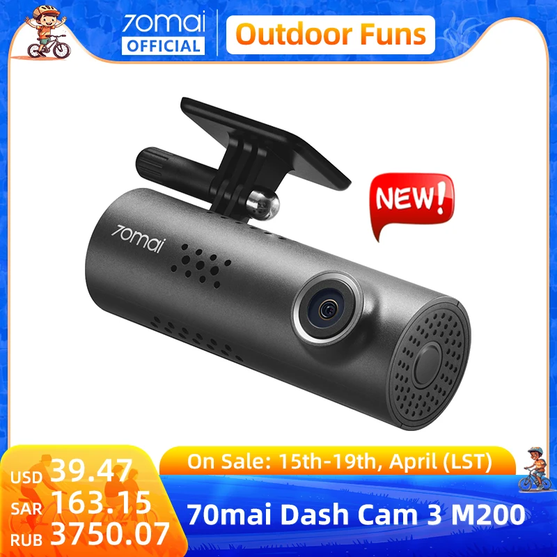 70mai Dash Cam 3 M200 APP English Voice Control 1080P HDR Night Vision 24H - £52.05 GBP+