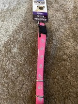 Petmate Reflective Nylon Small Dog Collar Pink Paw Prints Adjustable 3/8... - £6.36 GBP