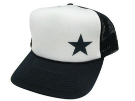 Black Star Trucker Hat Mesh Hat Snapback Hat - £19.71 GBP