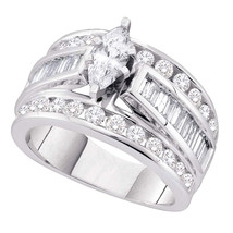 14kt White Gold Marquise Diamond Solitaire Bridal Wedding Engagement Ring 1 Ctw - £1,701.42 GBP