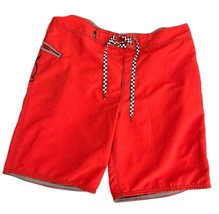 Vtg LOST Dysfunctional Board Shorts Swim Trunks 36 Red w/Checkerboard Dr... - $42.75