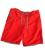 Vtg LOST Dysfunctional Board Shorts Swim Trunks 36 Red w/Checkerboard Dr... - $786.16 MXN