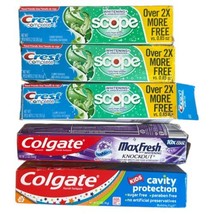 Lot Of 5 Mixed Toothpaste NEW - Crest Complete, Colgate MaxFresh, Colgat... - $19.79